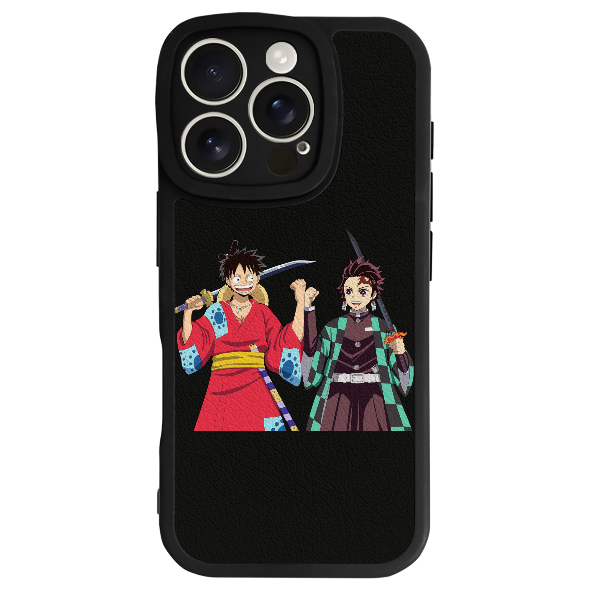 （画像用） 鬼滅の刃 竈門 炭治郎／かまど たんじろう Kamado Tanjirou 【iPhone 16シリーズ対応】シリコンスマホケース（レザー調） 材質：シリコン